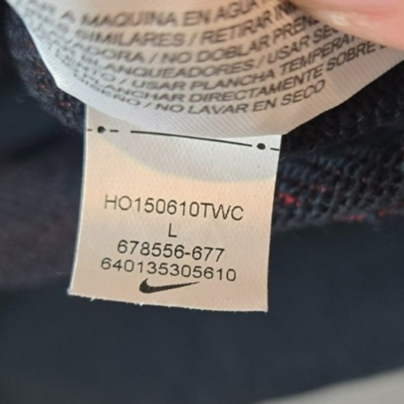 Nike Varsity Crew Shoebox Men's Sweatshirt Large Red Black Speck Crewneck Swoosh - Picture 8 of 9